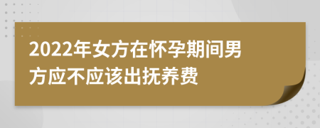 2022年女方在怀孕期间男方应不应该出抚养费