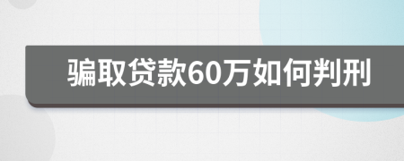 骗取贷款60万如何判刑