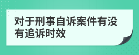 对于刑事自诉案件有没有追诉时效