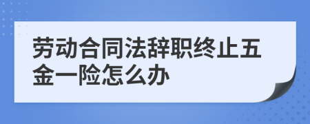 劳动合同法辞职终止五金一险怎么办