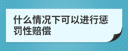 什么情况下可以进行惩罚性赔偿