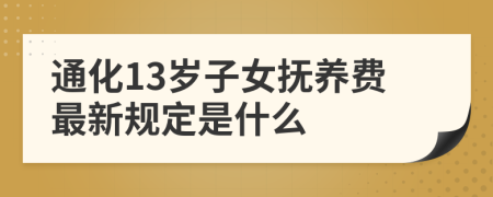 通化13岁子女抚养费最新规定是什么