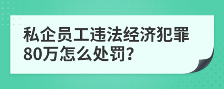 私企员工违法经济犯罪80万怎么处罚？