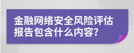 金融网络安全风险评估报告包含什么内容？