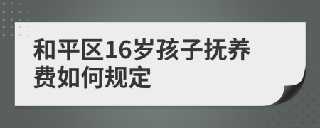 和平区16岁孩子抚养费如何规定