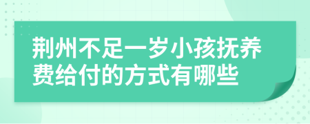 荆州不足一岁小孩抚养费给付的方式有哪些