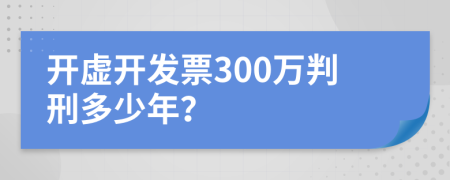 开虚开发票300万判刑多少年？