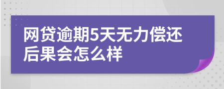 网贷逾期5天无力偿还后果会怎么样