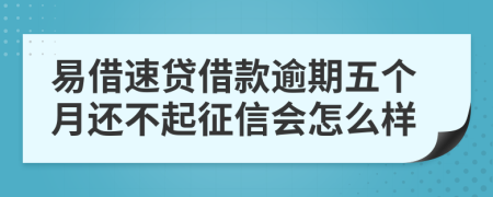 易借速贷借款逾期五个月还不起征信会怎么样