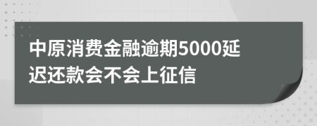 中原消费金融逾期5000延迟还款会不会上征信