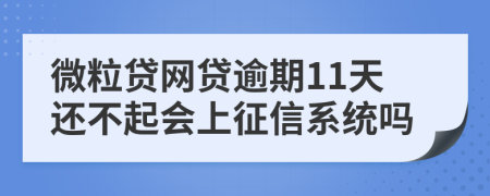 微粒贷网贷逾期11天还不起会上征信系统吗
