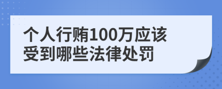 个人行贿100万应该受到哪些法律处罚