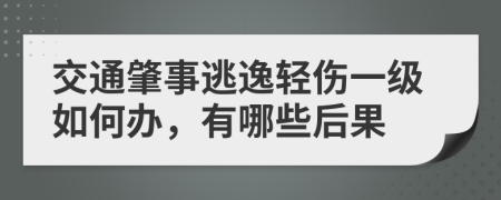 交通肇事逃逸轻伤一级如何办，有哪些后果