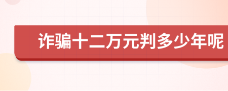 诈骗十二万元判多少年呢
