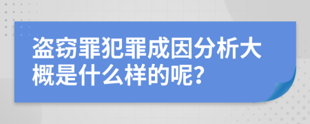 盗窃罪犯罪成因分析大概是什么样的呢？