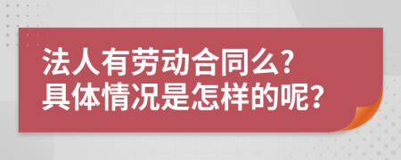 法人有劳动合同么? 具体情况是怎样的呢？