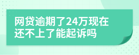 网贷逾期了24万现在还不上了能起诉吗