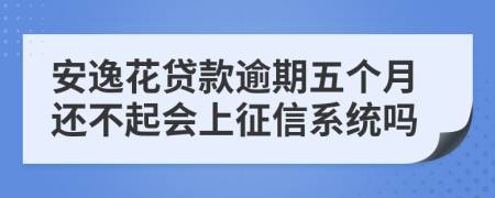 安逸花贷款逾期五个月还不起会上征信系统吗