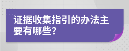 证据收集指引的办法主要有哪些？