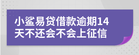 小鲨易贷借款逾期14天不还会不会上征信