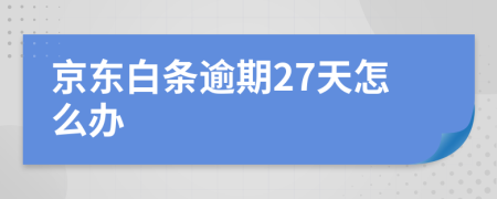 京东白条逾期27天怎么办