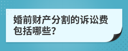 婚前财产分割的诉讼费包括哪些？