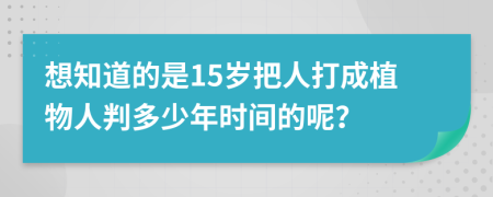 想知道的是15岁把人打成植物人判多少年时间的呢？