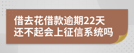 借去花借款逾期22天还不起会上征信系统吗