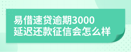 易借速贷逾期3000延迟还款征信会怎么样