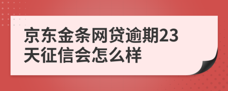 京东金条网贷逾期23天征信会怎么样