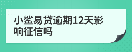 小鲨易贷逾期12天影响征信吗