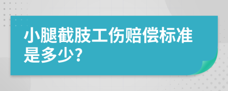 小腿截肢工伤赔偿标准是多少?