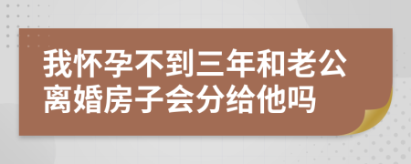 我怀孕不到三年和老公离婚房子会分给他吗