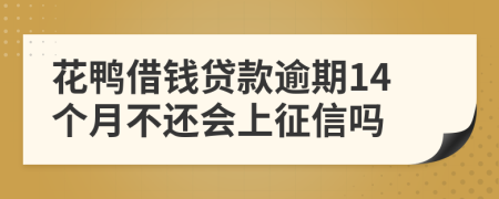 花鸭借钱贷款逾期14个月不还会上征信吗