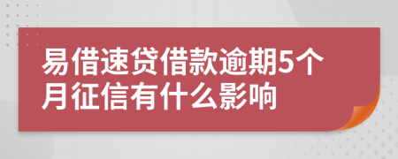 易借速贷借款逾期5个月征信有什么影响