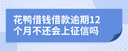 花鸭借钱借款逾期12个月不还会上征信吗