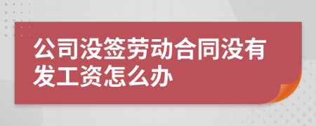 公司没签劳动合同没有发工资怎么办