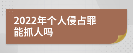 2022年个人侵占罪能抓人吗