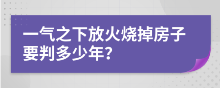 一气之下放火烧掉房子要判多少年？