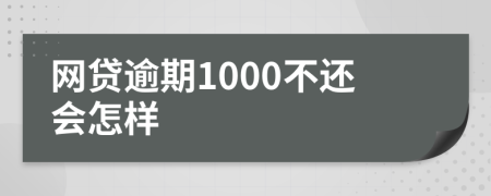 网贷逾期1000不还会怎样