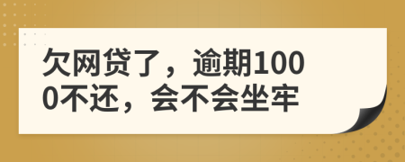 欠网贷了，逾期1000不还，会不会坐牢