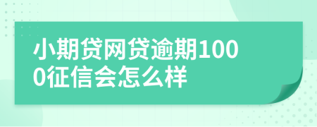 小期贷网贷逾期1000征信会怎么样