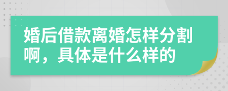 婚后借款离婚怎样分割啊，具体是什么样的