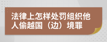 法律上怎样处罚组织他人偷越国（边）境罪