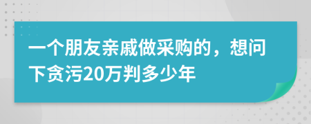 一个朋友亲戚做采购的，想问下贪污20万判多少年