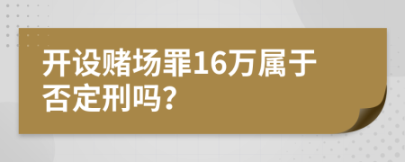 开设赌场罪16万属于否定刑吗？