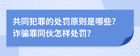 共同犯罪的处罚原则是哪些?诈骗罪同伙怎样处罚？