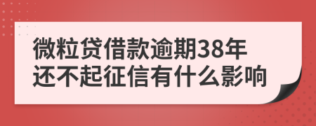 微粒贷借款逾期38年还不起征信有什么影响