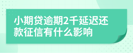 小期贷逾期2千延迟还款征信有什么影响