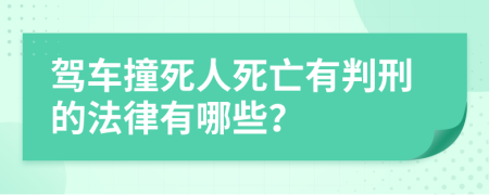 驾车撞死人死亡有判刑的法律有哪些？